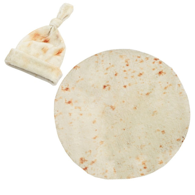 Popular Microfiber Super Soft Burrito Tortilla Round Pizza Blanket