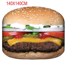 Load image into Gallery viewer, Funny Crazy Round Air Condition Blanket Food Creations Pizza Donut Hamburger Wrap Blanket Perfectly Round Hamburger Throw S/M/L