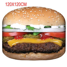 Load image into Gallery viewer, Funny Crazy Round Air Condition Blanket Food Creations Pizza Donut Hamburger Wrap Blanket Perfectly Round Hamburger Throw S/M/L